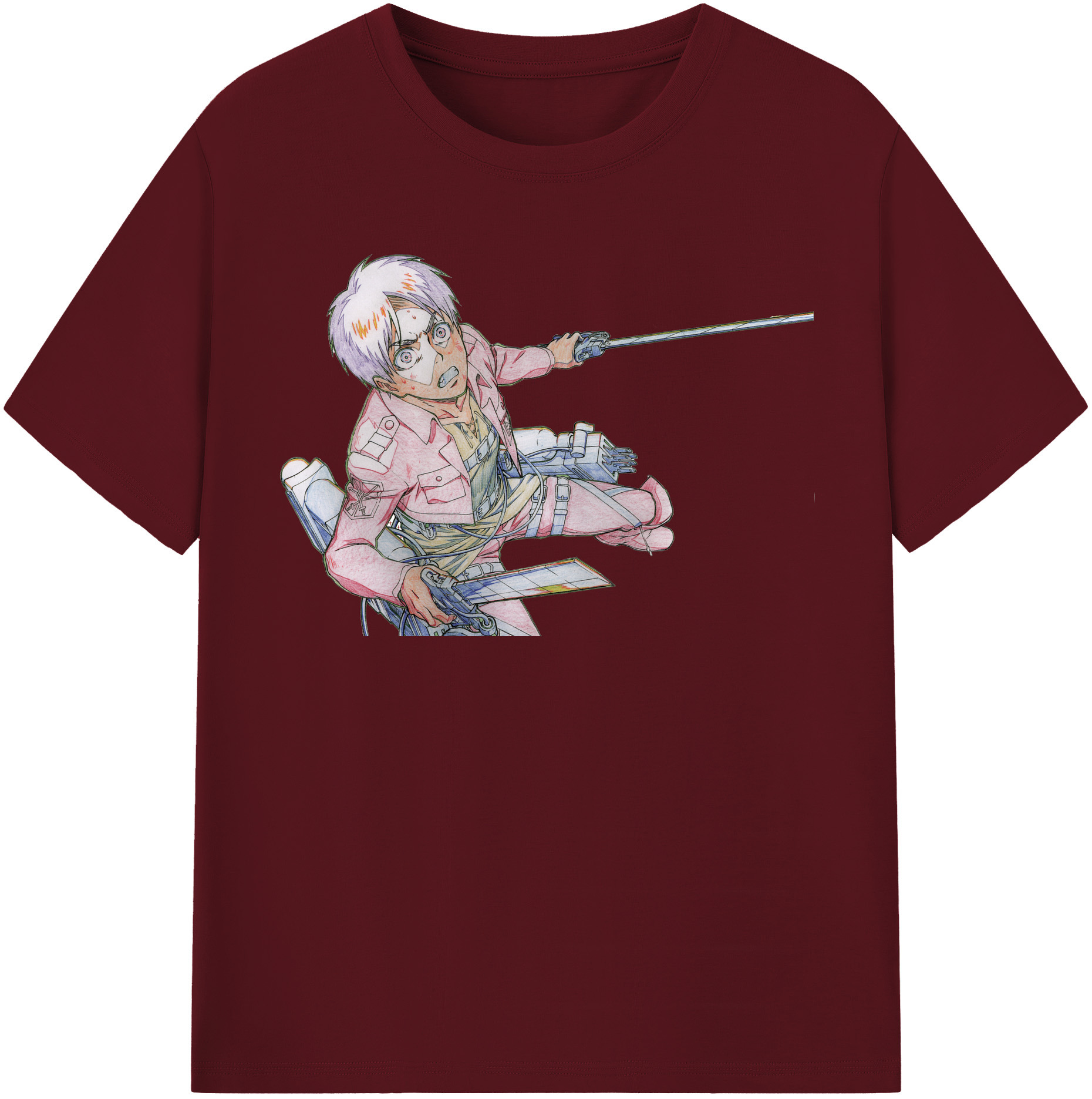（画像用） 進撃の巨人 エレン･イェーガー Attack on Titan Eren Jäger 綿100％半袖Tシャツ（フロントプリント）